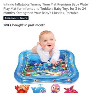 Infinno Blue Inflatable Tummy Time Mat for Infants NWT